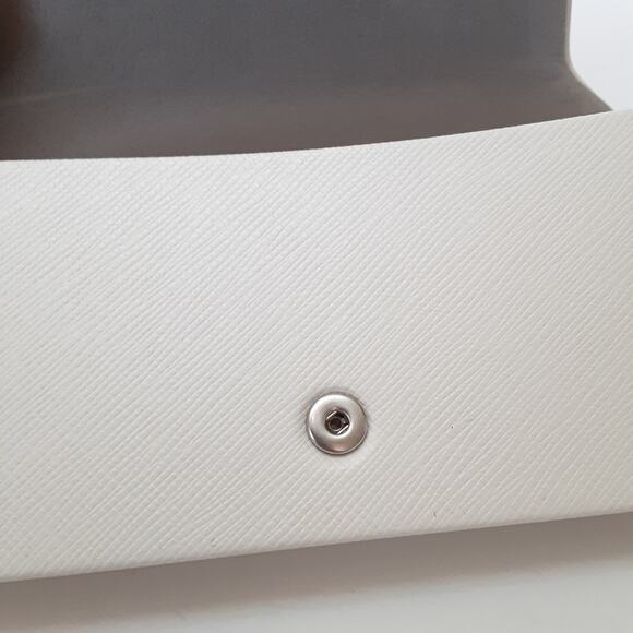 Michael Kors White Leather Hardshell Eyeglass Case Designer Sunglasses Case - Picture 7 of 9